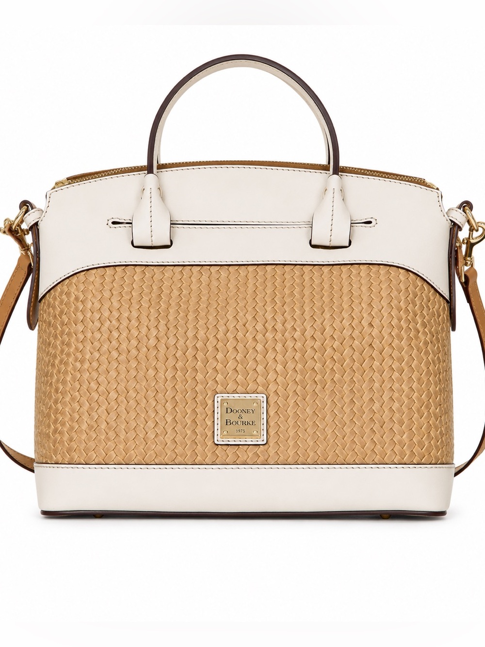 Dooney & Bourke Beacon Woven Leather Satchel Crossbody Bag